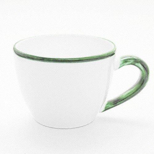 Gmundner Keramiek Grüner Rand Tee-Obertasse Maxima 0,4 L