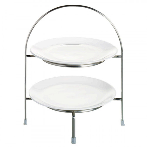 ASA SELECTION A Table Wit Tweelaagse etagère voor dessertborden d: 21 cm / h: 28 cm