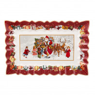 Villeroy & Boch Toy's Fantasy Rechthoekige taartschotel - Kerstman met kinderen 35,5x23x3,5 cm