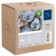Kahla Blauw Saks - Indisch Blauw - Strohblumenmuster Koffieset 18-delig