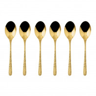 Sambonet Venezia Roestvast staal PVD / Goud Set van 6 koffielepels
