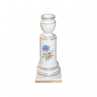 Meissen Neuer Ausschnitt - Blume 3 mitte bunt met gouden rand Kaarsenstandaard 16 cm