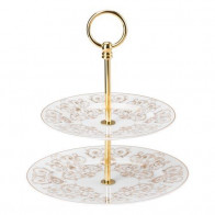 Rosenthal meets Versace Medusa Gala Etagère klein 2-delig. Bovenste bord 18 cm / Onderste bord 22 cm