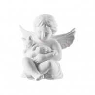 Rosenthal Engel Engel met grote witte matte kat 14 cm