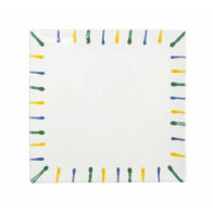 Gmundner Keramiek Buntgeflammt Vierkante onderbord 31x31x2,8 cm
