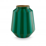 Pip Studio Love Birds Dark Green Metall Vase Streifen Grün 29 cm
