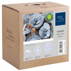 Kahla Blauw Saks - Indisch Blauw - Strohblumenmuster Koffieset 18-delig