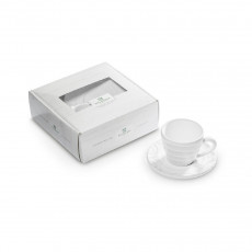 Gmundner Keramiek Weißgeflammt Espresso Gourmet voor jou in cadeauverpakking set van 2 stuks