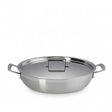 Le Creuset 3-PLY Roestvast staal kookgerei Professionele pan met deksel 30 cm / 4,8 L