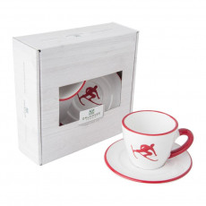 Gmundner Keramiek Toni Robijnrood Espresso voor jou Set 2-delig