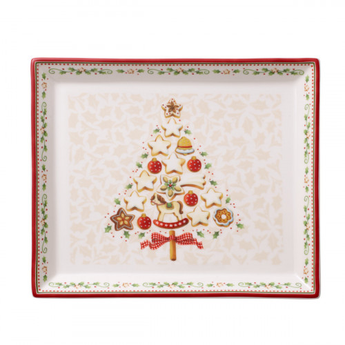 Villeroy & Boch Winter Bakery Delight Liten rektangulær kakefat - Tre 27x22,5 cm