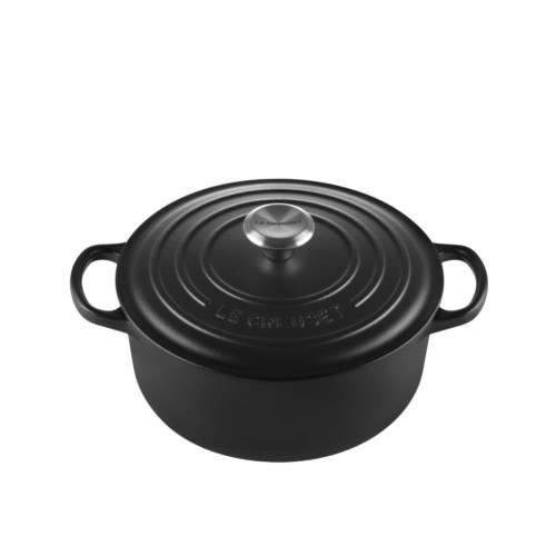 Le Creuset Bräter Signature rund Rund svart stekepanne 20 cm / 2,4 L
