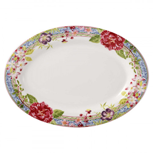 Gien Fayencerie Millefleurs Oval tallerken 37 x 26 cm