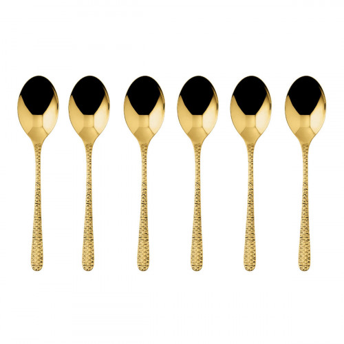 Sambonet Venezia Edelstahl PVD / Gold Sett med 6 kaffeskjeer
