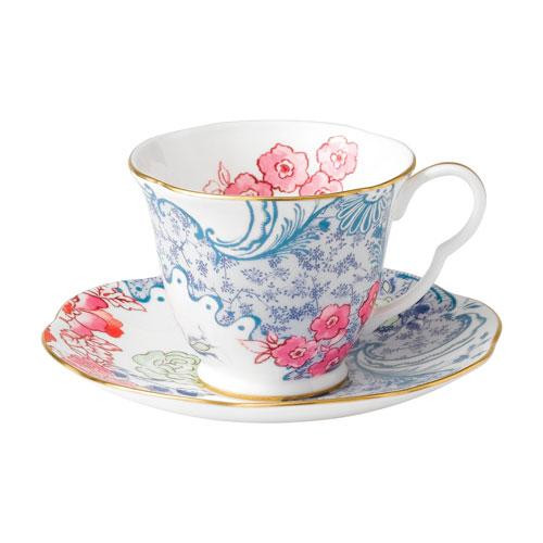 Wedgwood Butterfly Bloom Blå og Rosa tekopp 2-delt.