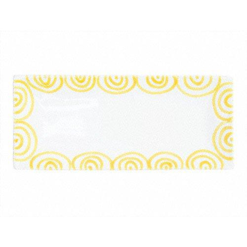 Gmundner Keramik Gelbgeflammt Rektangulær plate 36x15x2,8 cm