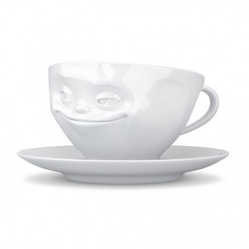 Fiftyeight Products TV Tassen "TV kaffekopp med håndtak hvit smilende 0,20 L"