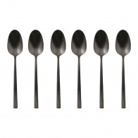 Sambonet Rock Diamond Edelstahl PVD / 2Black Sett med 6 kaffeskjeer