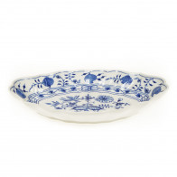 Meissen Zwiebelmuster kobaltblau - weißer Rand Oval tilbehørsskål 26x18 cm