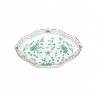 Meissen Neuer Ausschnitt - Indische Malerei grün Goldpunkte mit Goldrand Skål 12 cm