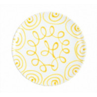 Gmundner Keramik Gelbgeflammt Middagstallerken Cup d: 25 cm / h: 2,8 cm