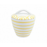 Gmundner Keramik Gelbgeflammt Sukkerboks Gourmet d: 9 cm / h: 10,5 cm