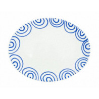 Gmundner Keramik Blaugeflammt Oval tallerken 33x26x2,5 cm