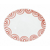 Gmundner Keramik Rotgeflammt Oval tallerken 33x26x2,5 cm