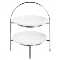 ASA SELECTION A Table Weiß To-etasjes etagere for desserttallerkener d: 21 cm / h: 28 cm