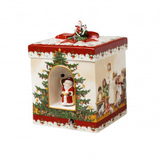 Villeroy & Boch Christmas Toys Gavepakke firkantet for barn - med musikkboks 'We wish you a merry Christmas' 17x17x21,5 cm