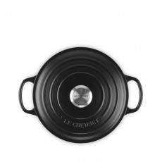 Le Creuset Bräter Signature rund Rund svart stekepanne 24 cm / 4,2 L