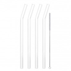 Eisch Gentleman Bøyd glass sett 4 stk. med rengjøringsbørste - i gaveeske l: 22,5 cm / d: 9 mm