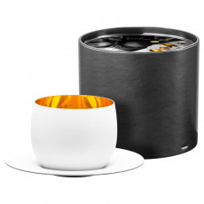 Eisch Cosmo pure white gold Cappuccinokopp med glassfat d: 14,5 cm / h: 7,5 cm / 300 ml