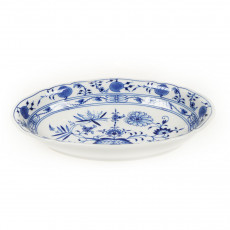 Meissen Zwiebelmuster kobaltblau - weißer Rand Ovalt tilbehørsfat 25 cm