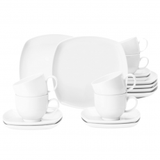 Seltmann Weiden Lido Weiß Kaffesett firkantet 18-delt.