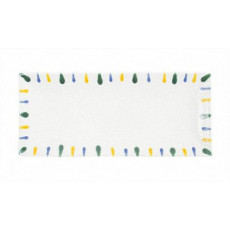 Gmundner Keramik Buntgeflammt Rektangulær plate 36x15x2,8 cm