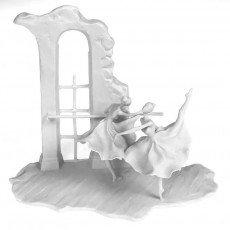 Hutschenreuther Kunstfigur i treningsrommet - matt hvit h: 18 cm / b: 21 cm