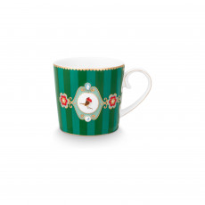 Pip Studio Love Birds Emerald-Green Kaffeetasse streifen 0,15 L