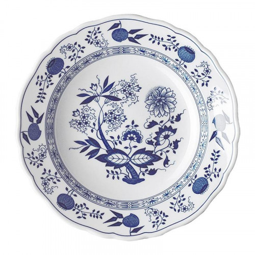 Hutschenreuther Blau Zwiebelmuster Talerz zupy (flaga) 23 cm