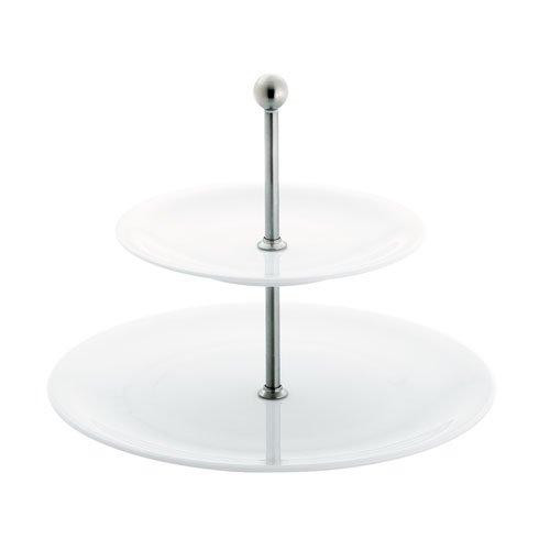 Kahla Update Weiß - Belle Etage Etagere Midi 2-częściowy. Górna talerz 21,5 cm / Dolna talerz 31 cm
