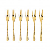 Sambonet Venezia Edelstahl PVD / Gold Zestaw 6 widelczyków do ciasta