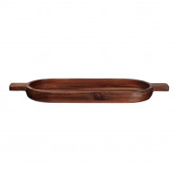 ASA SELECTION Wood Dark Akazie Massiv Owalna deska 49,6x18 cm / h: 3,5 cm
