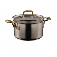 Sambonet 1965 Vintage - Edelstahl matt 18/10 Garnitur / garnek z pokrywką d: 20 cm / h: 12 cm / 3,8 L