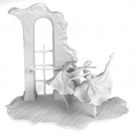 Hutschenreuther Kunstfigur w sali treningowej - matowy biały h: 18 cm / sz: 21 cm