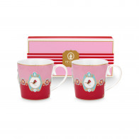Pip Studio Love Birds Red-Pink Teetassen Set 2-tlg. 0,30 L