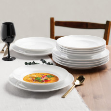 Seltmann Weiden Liberty Weiß Zestaw stołowy z flagą 12-częściowy