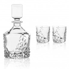 Nachtmann Sculpture Zestaw do whisky z szkła 3-częściowy. 2x kieliszki do whisky / 1x karafka