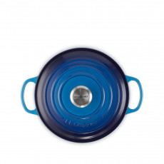 Le Creuset Bräter Signature rund Okrągły garnek Azure Blue 24 cm / 4,2 L