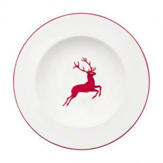 Gmundner Keramik Rubinroter Hirsch Talerz zupowy Gourmet d: 24 cm / h: 4 cm