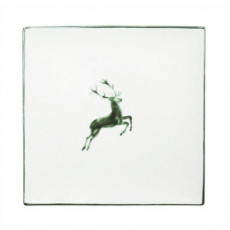 Gmundner Keramik Grüner Hirsch Talerz kwadratowy 31x31x2,8 cm